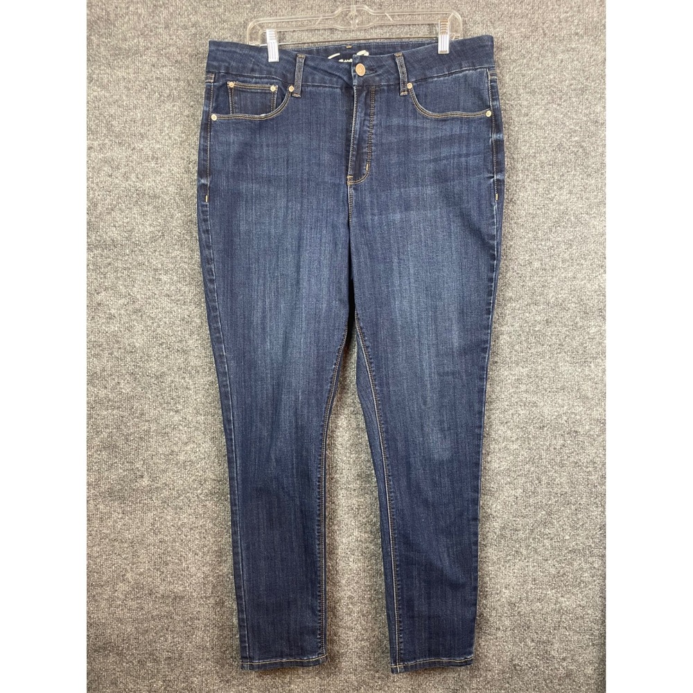 Seven7 Skinny Jeans Womens 16‎ Dark Blue Excellent High Rise Stretch Denim